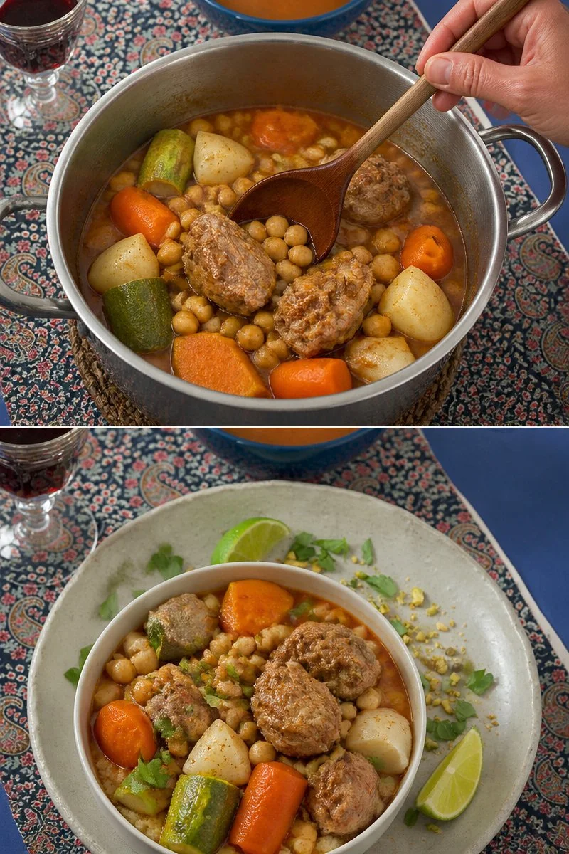 Piatto di Couscous Kabyle con verdure e spezie tradizionali