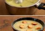 Deliziosa crema di zucchine servita in una ciotola
