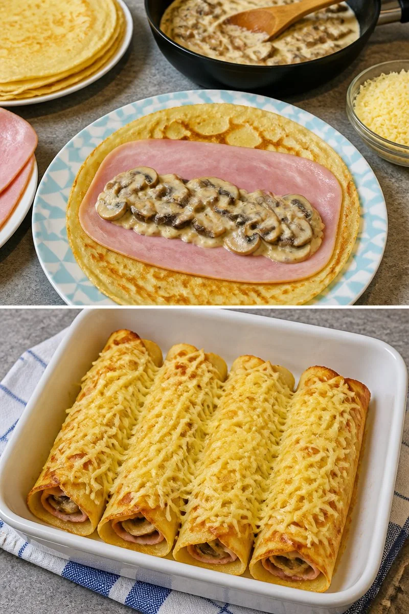 Ficelle picarde autentica, piatto tradizionale della cucina francese.