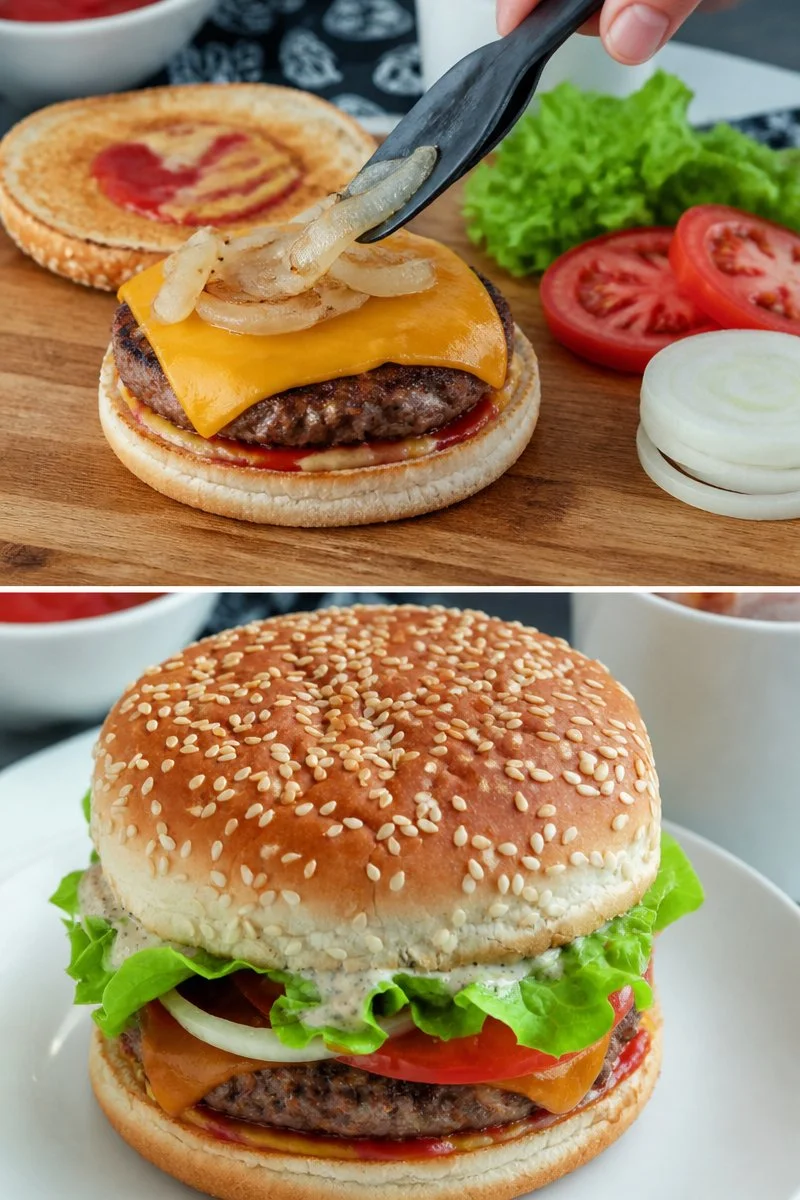 Hamburger maison fatto in casa con ingredienti freschi e gustosi