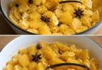Insalata di arance al caramello con fette di arancia e caramello croccante