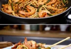 Sauté di noodle ai gamberetti preparato in 25 minuti