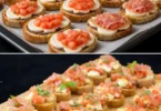 Tartine all'italiana su un piatto, pronte per essere servite.