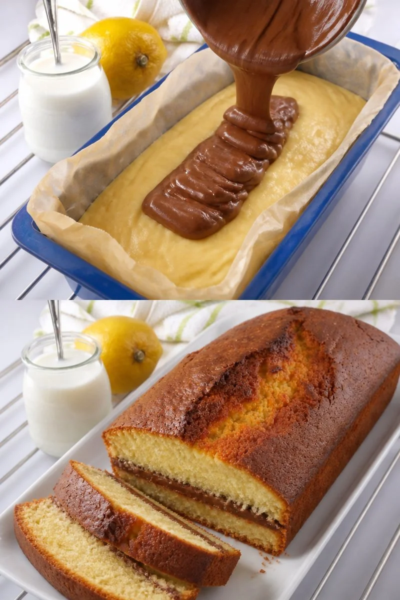 Torta di yogurt farcita al cioccolato, dolce fresco e delizioso
